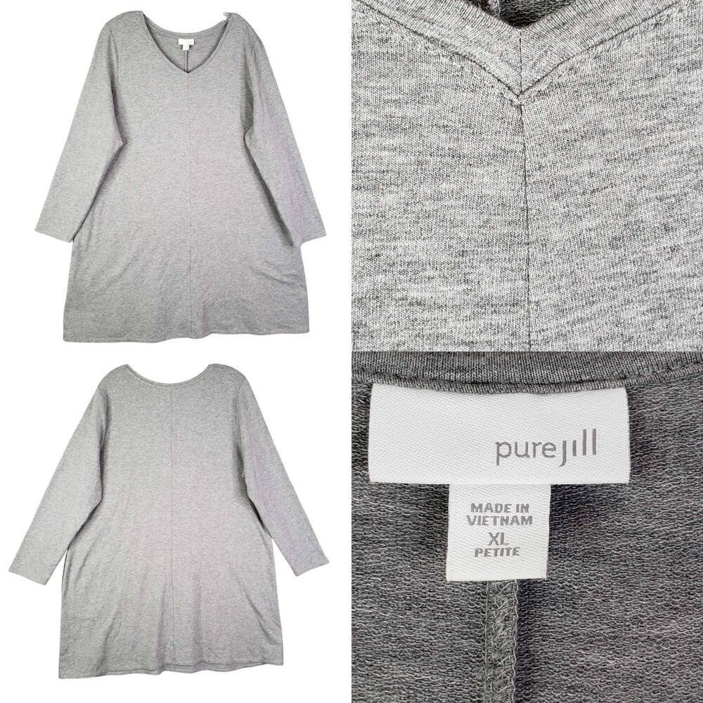 Pure J Jill Dress Gray Top Women’s Size XLP Petite Stretch Pima Cotton
